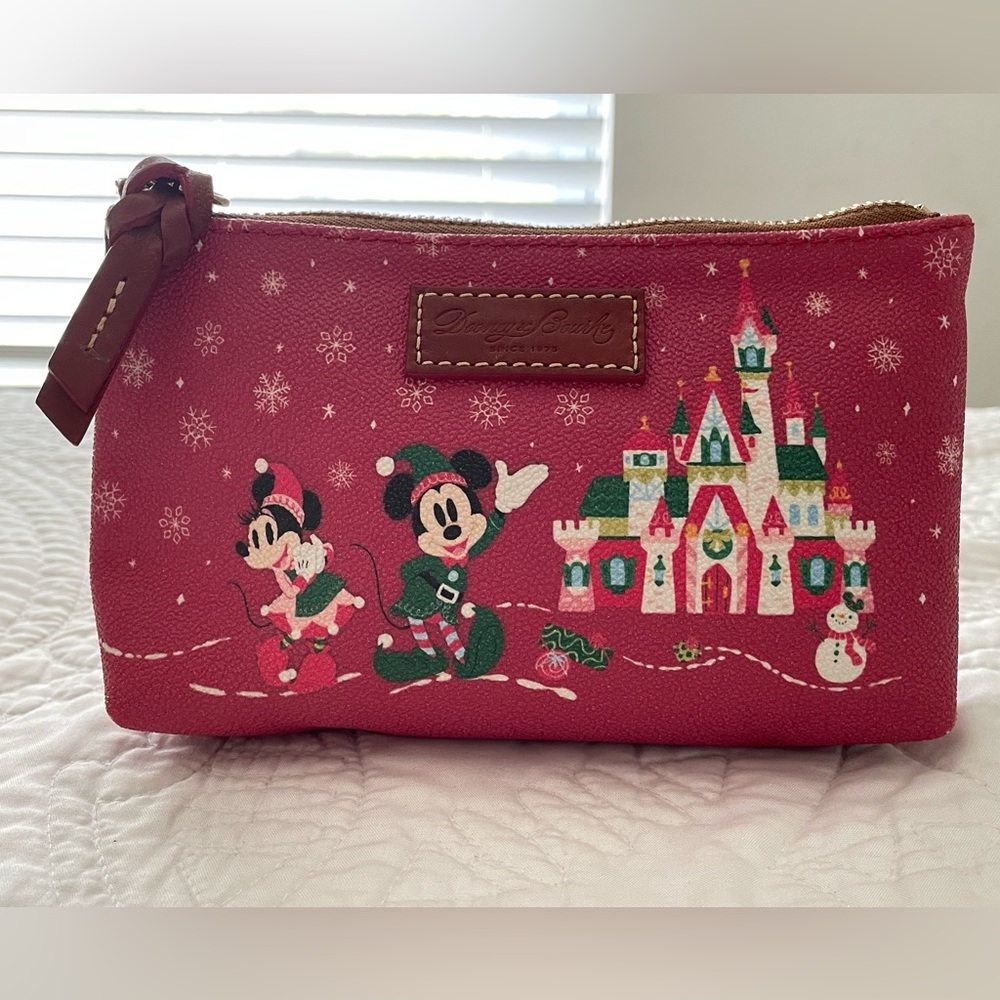 USED Dooney and Burke Disney Christmas Cosmetic Bag